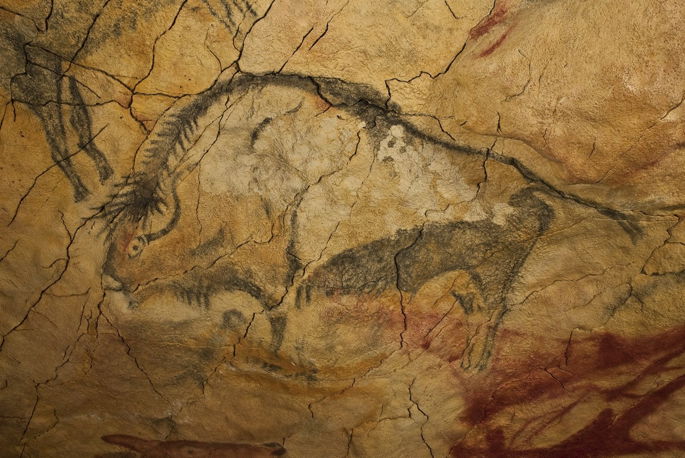 Pintura de Bisonte en la cueva de Altamira