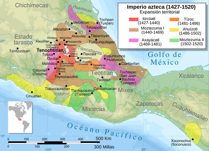 Cultura Mexica: ubicación geográfica del imperio mexica