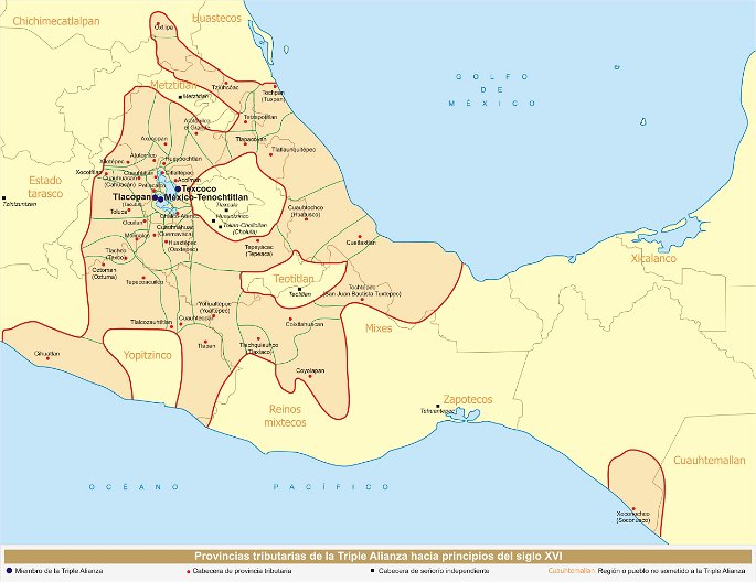 mapa triple alianza mexica