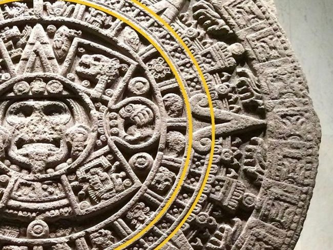 Piedra del Sol, quinto, sexto y séptimo círculos, los planetas