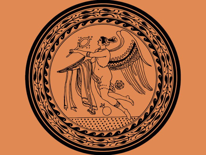 representación de Afrodita estilo vasija antigua