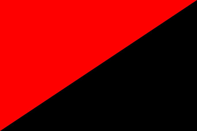 bandera bicolor anarquista en rojo y negro.
