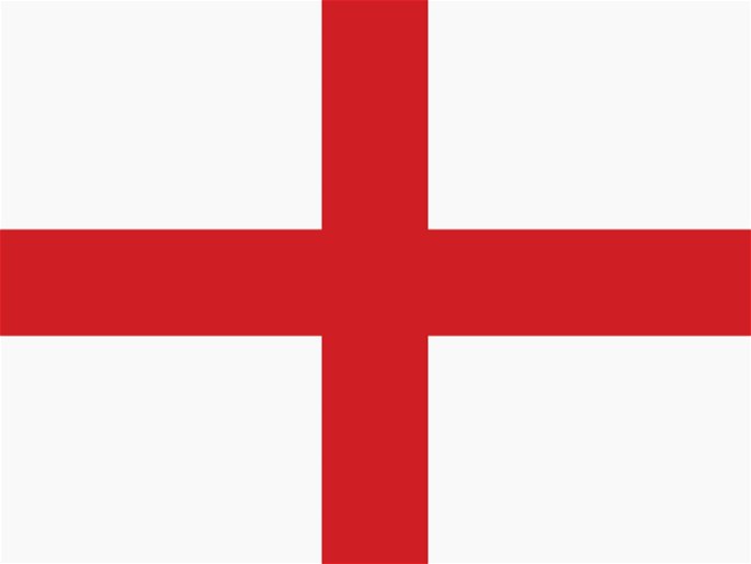 bandera de Inglaterra (fondo blanco y cruz roja)