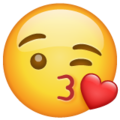 La cara envía un emoji de beso