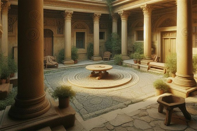 patio interior de una casa romana
