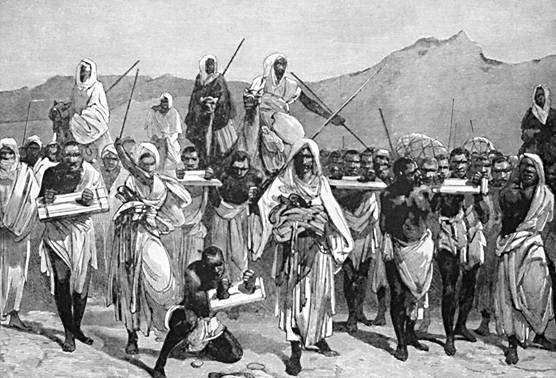 comerciantes de esclavos en el desierto
