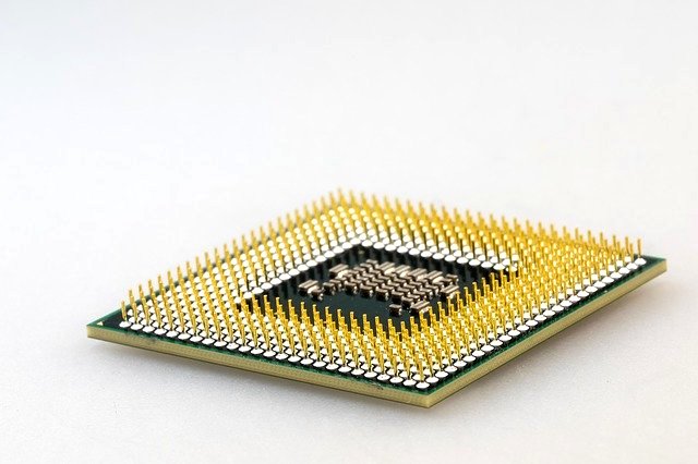 CPU, imagen macro de una unidad central de procesamiento