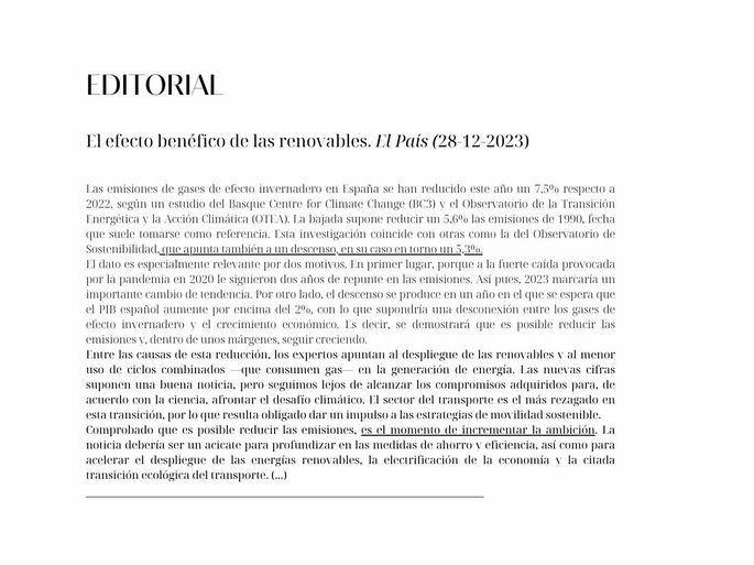 Ejemplo de texto editorial extraído del diario El País