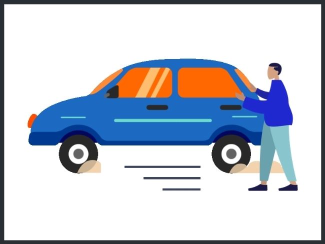 Segunda ley de Newton, ejemplo empujando auto