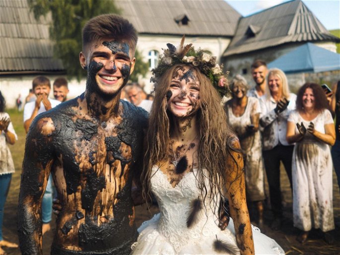 Tradición de boda escocesa en que los invitados ensucian a los novios