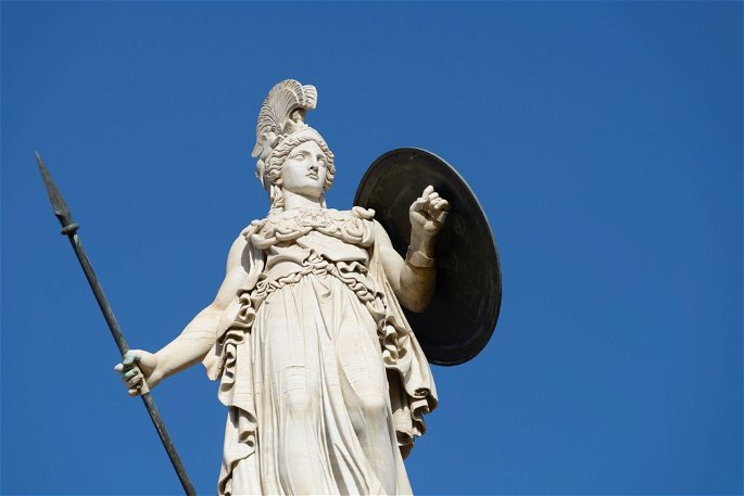 Escultura de mármol de la diosa Atenea