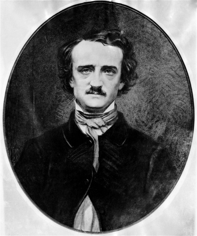 Fotografía en blanco y negro de Allan Poe