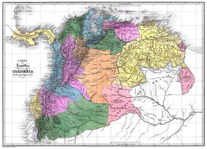 Mapa Gran Colombia 1824