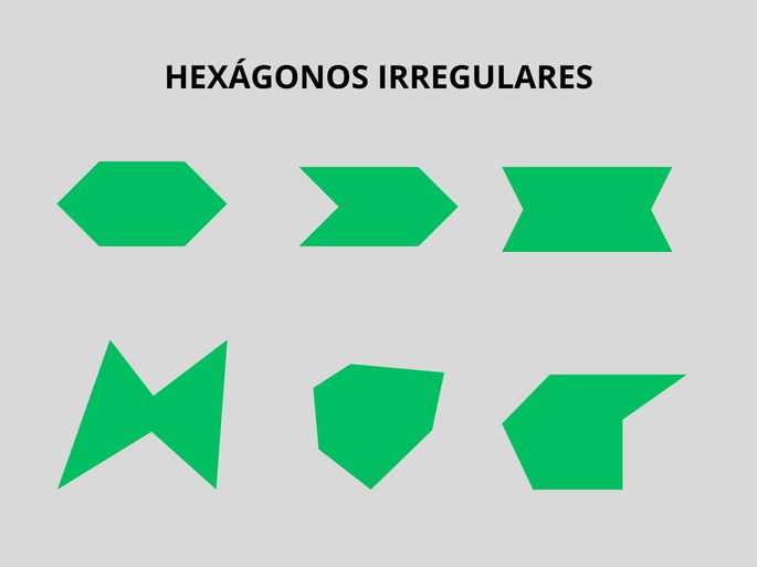 Hexágonos irregulares con diferentes formas