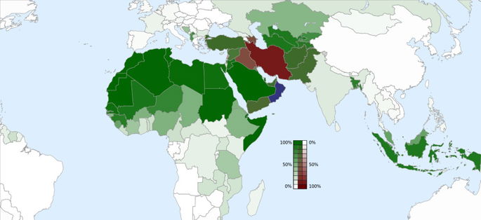 Mapa del mundo musulmán hoy