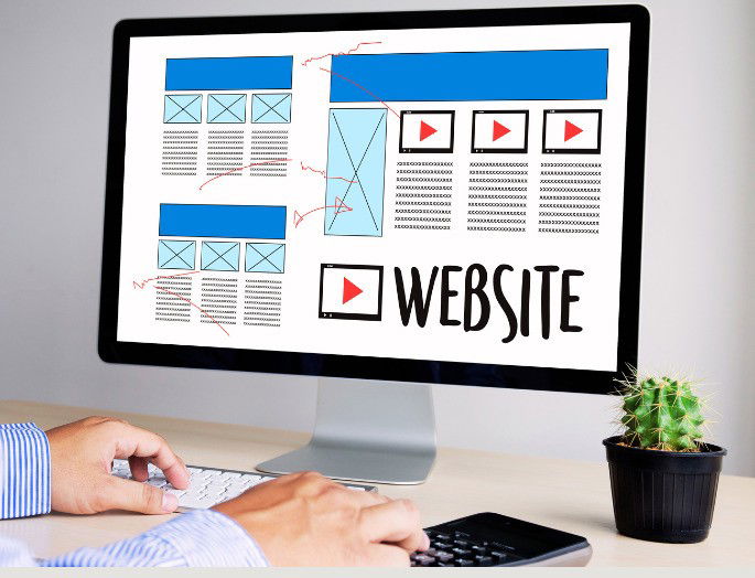 Monitor mostrando la disposición de una página web