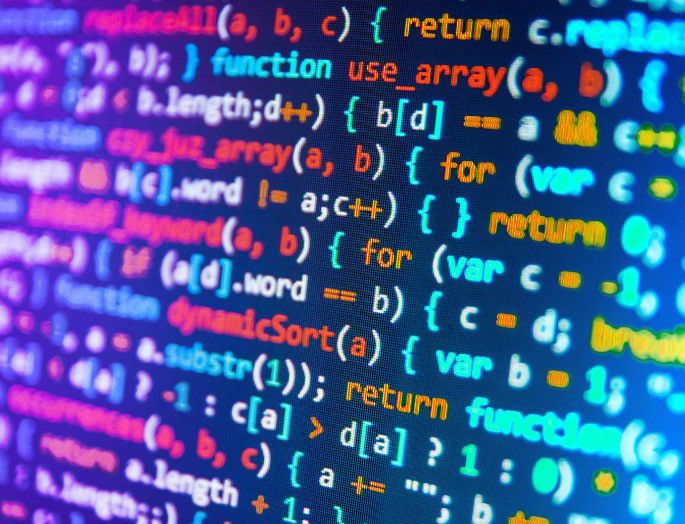 Lenguaje informático en pantalla