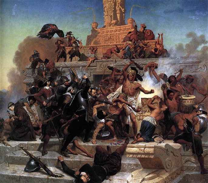 Lucha por Tenochtitlán descrita en el asalto al teocalli