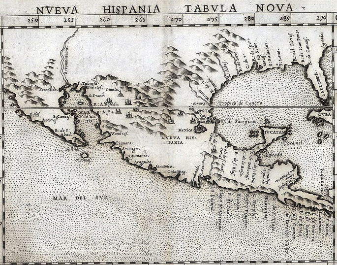 Mapa de Nueva España en 1561