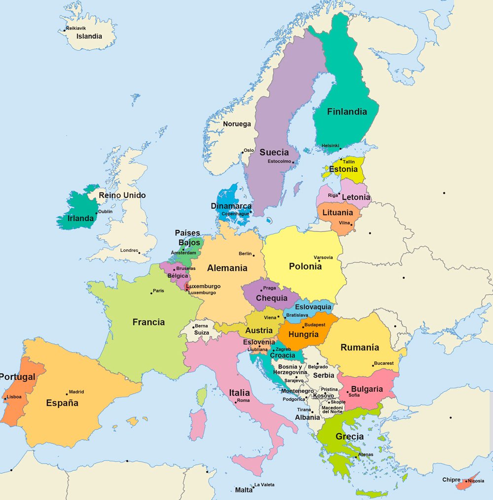 mapa UE