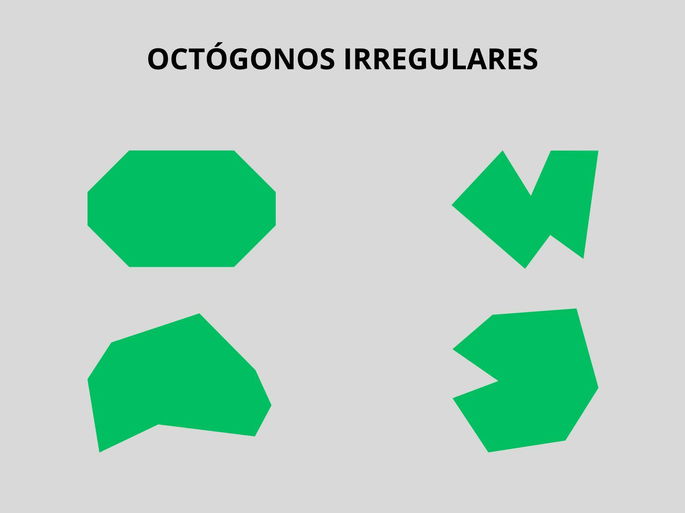 Octógonos irregulares con distintas formas