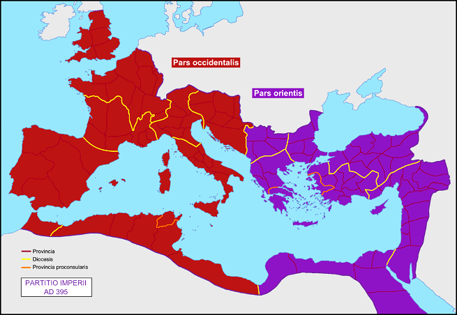 Mapa Imperio ROmano 395