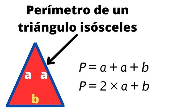Fórmula para calcular el perímetro de un triángulo isósceles