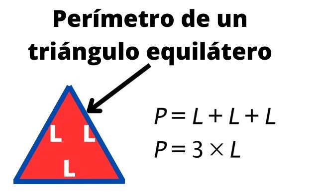 Fórmula para calcular el perímetro de un triángulo equilátero
