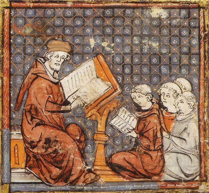 Monjes medievales estudian filosofía