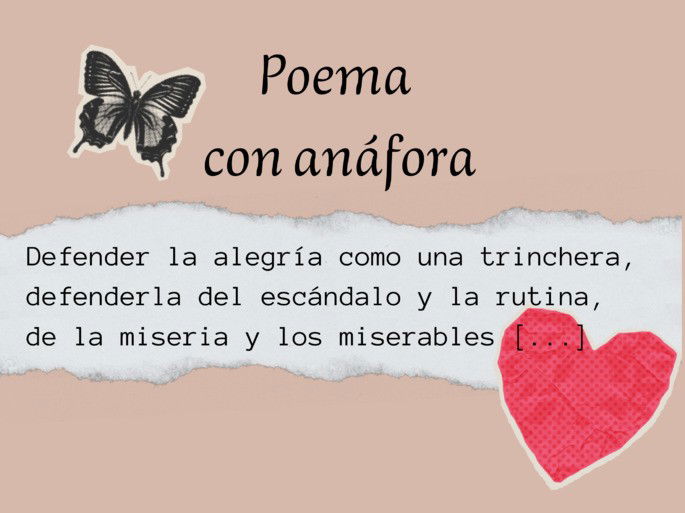 poema con anáfora: sobre fondo marrón