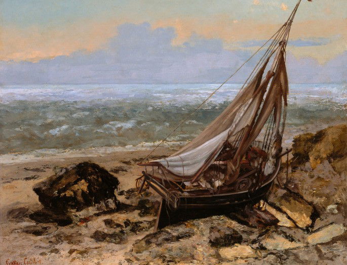 Pintura “the fishing boat (el barco pesquero) de Gustave Courbet