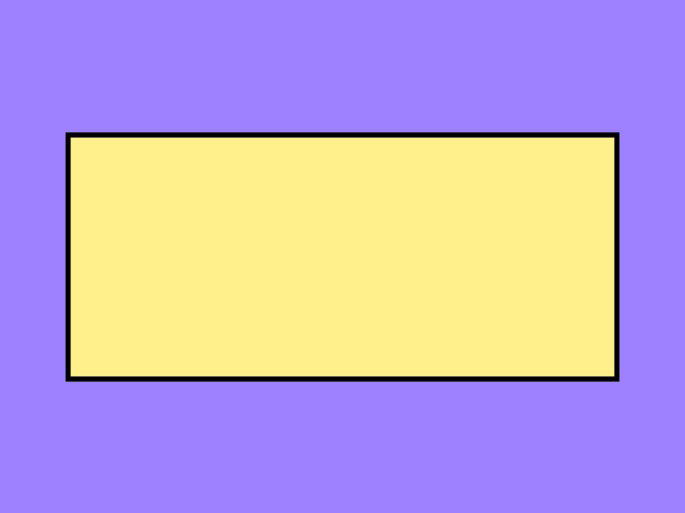 Rectángulo de color amarillo sobre fondo púrpura