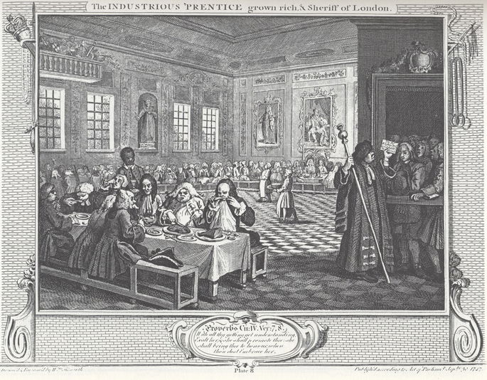 Revolución Industrial, grabado de William Hogarth