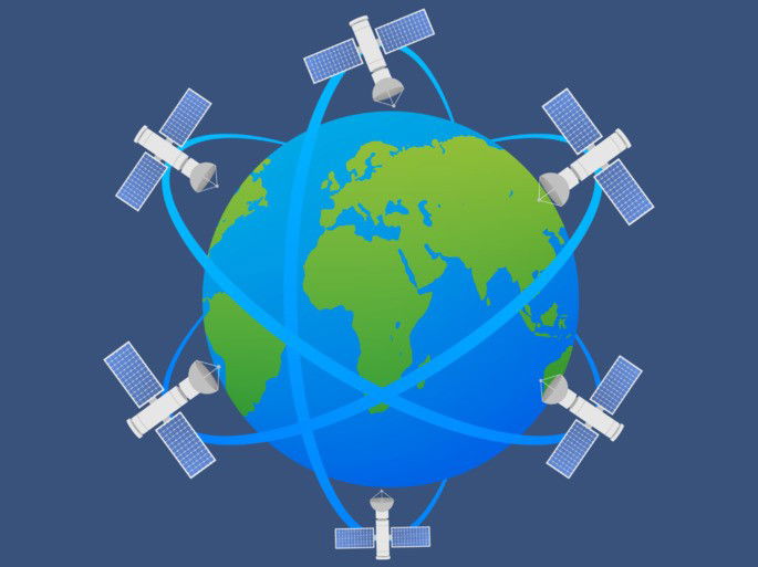 movimiento elíptico: órbita de un satélite artificial alrededor de la Tierra.
