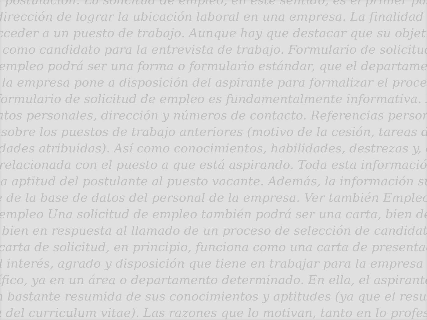 carta de solicitud para cualquier puesto disponible