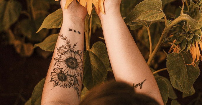 tatuaje de girasoles