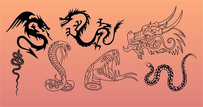 Tatuajes de serpientes y dragones