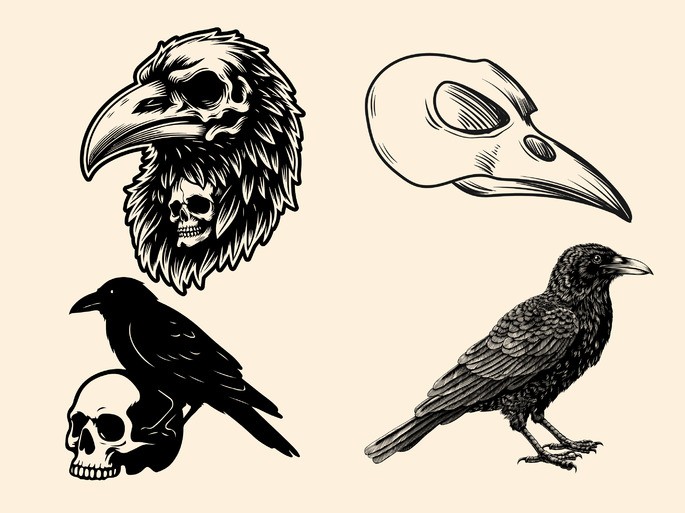 Tatuajes para hombre de cuervo