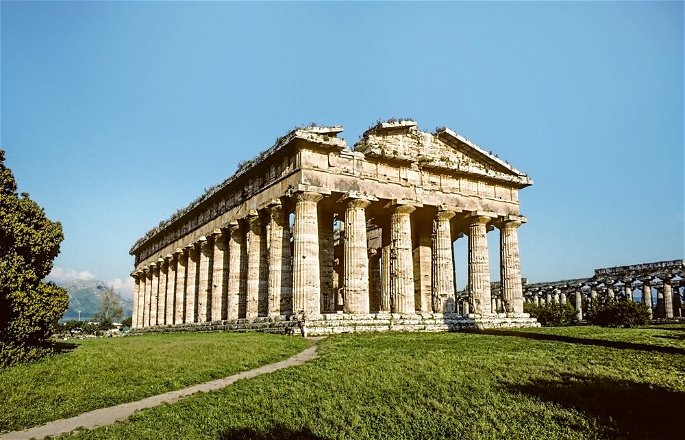 Templo de Hera en Palestrum, Italia, en un día soleado