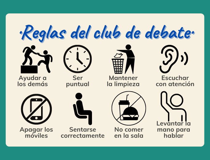 texto instructivo sobre el reglamento de un club de debate