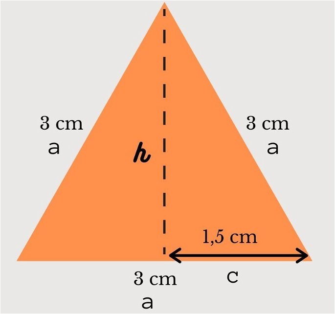 Triángulo equilátero, lados y altura