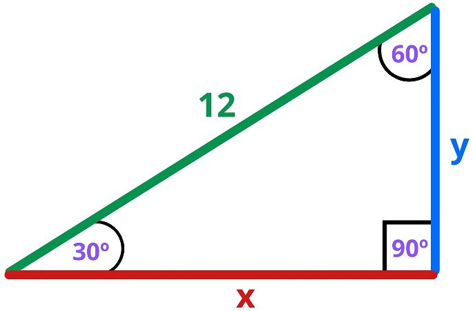 Triángulo rectángulo: segundo ejemplo para calcular razones trigonométricas