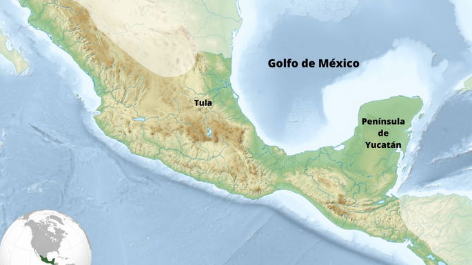 Cultura tolteca: localización de Tula y el área tolteca en el norte del altiplano central de México